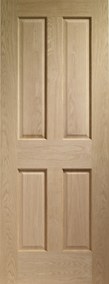 Internal Oak Doors Victorian 4 Panel with No Raised Mouldings