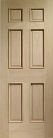 Internal Oak Doors Colonial 6 Panel with Raised Mouldings