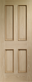 Internal Oak Doors Victorian 4 Panel with Raised Mouldings