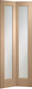 Internal Oak Doors Pattern 10 Bi-Fold with Clear Glass